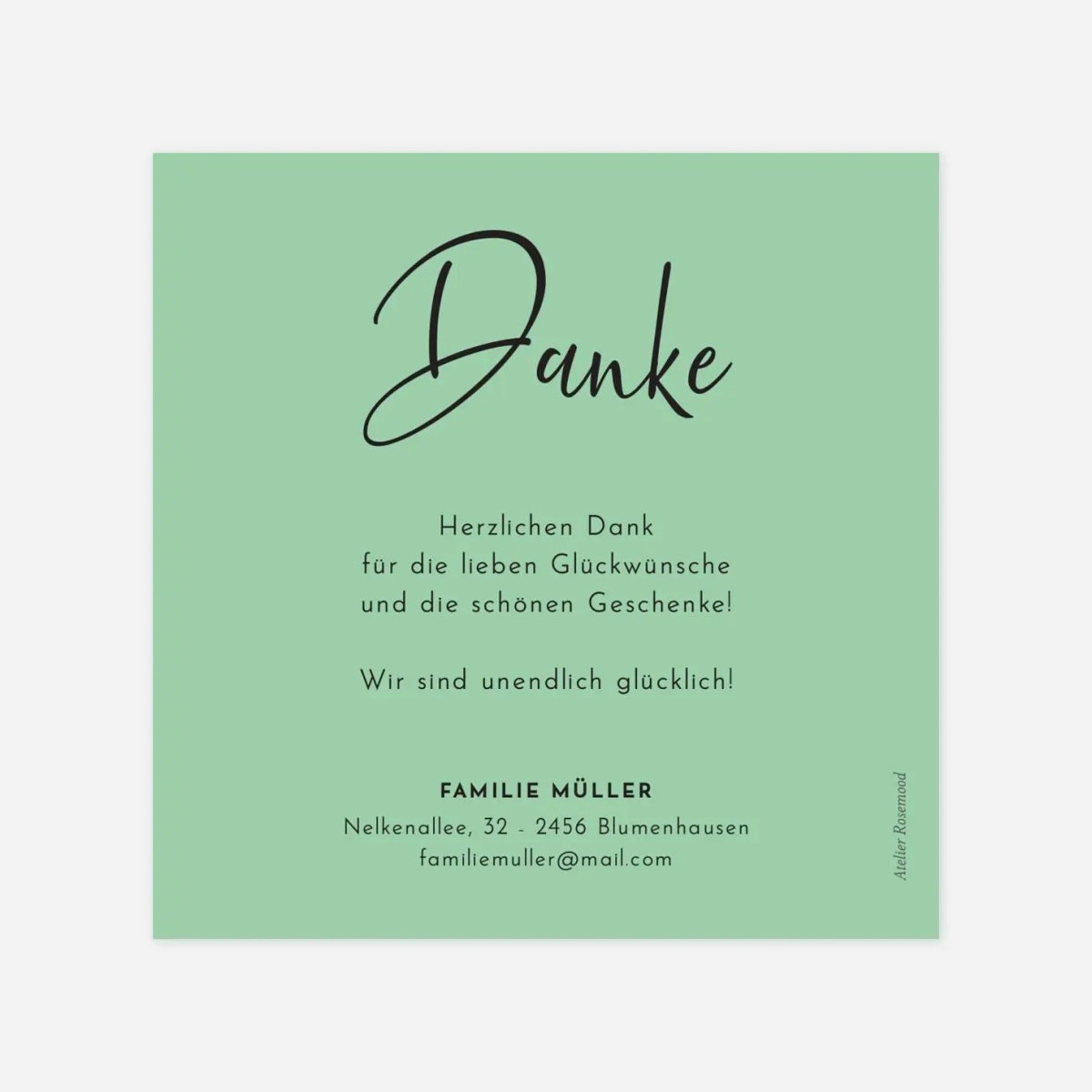 Dankeskarte Geburt Federleicht