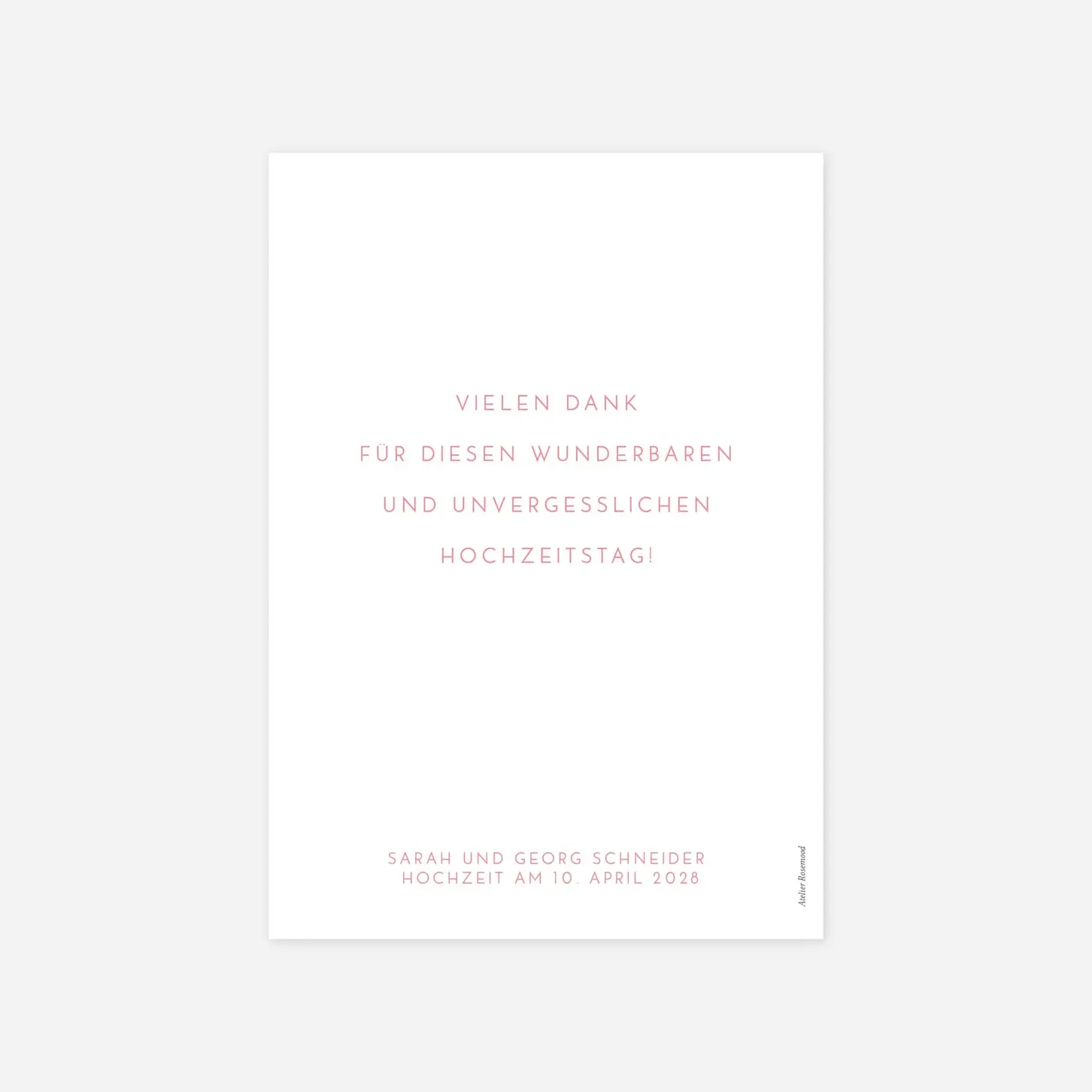 Dankeskarte Hochzeit 1 Foto hoch