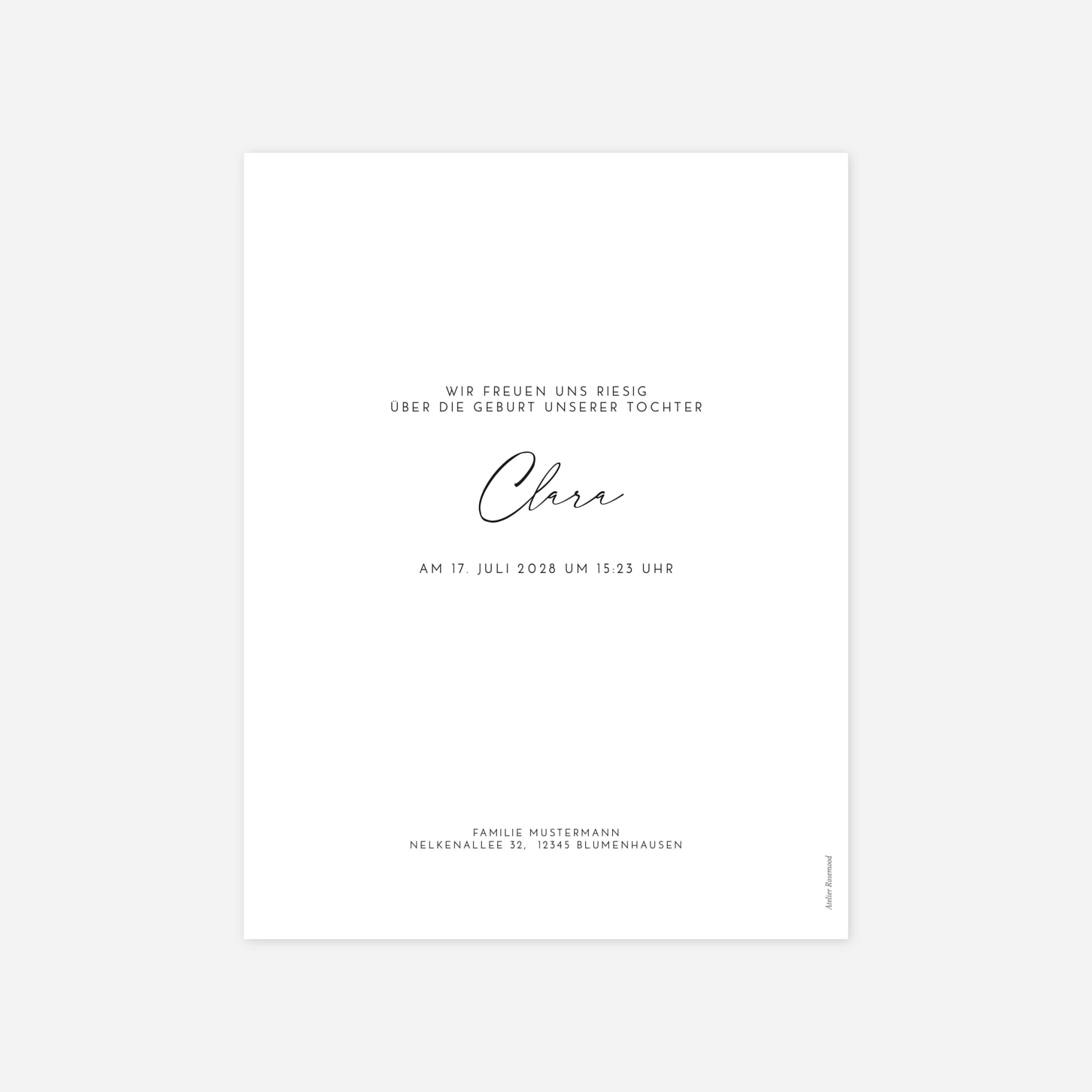 Geburtskarte Mein erster Monat