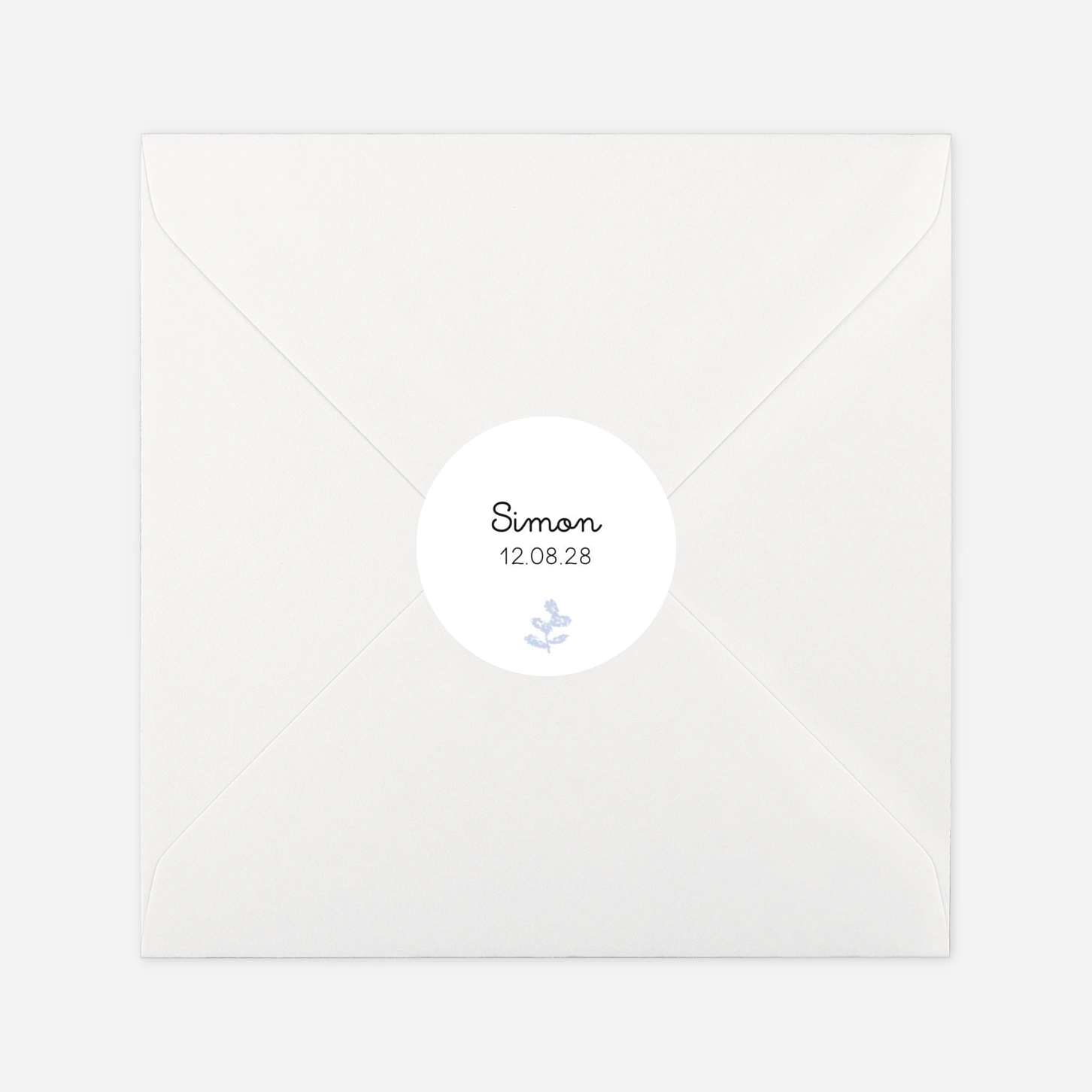 Aufkleber (Gastgeschenk) Sprössling in Pastell