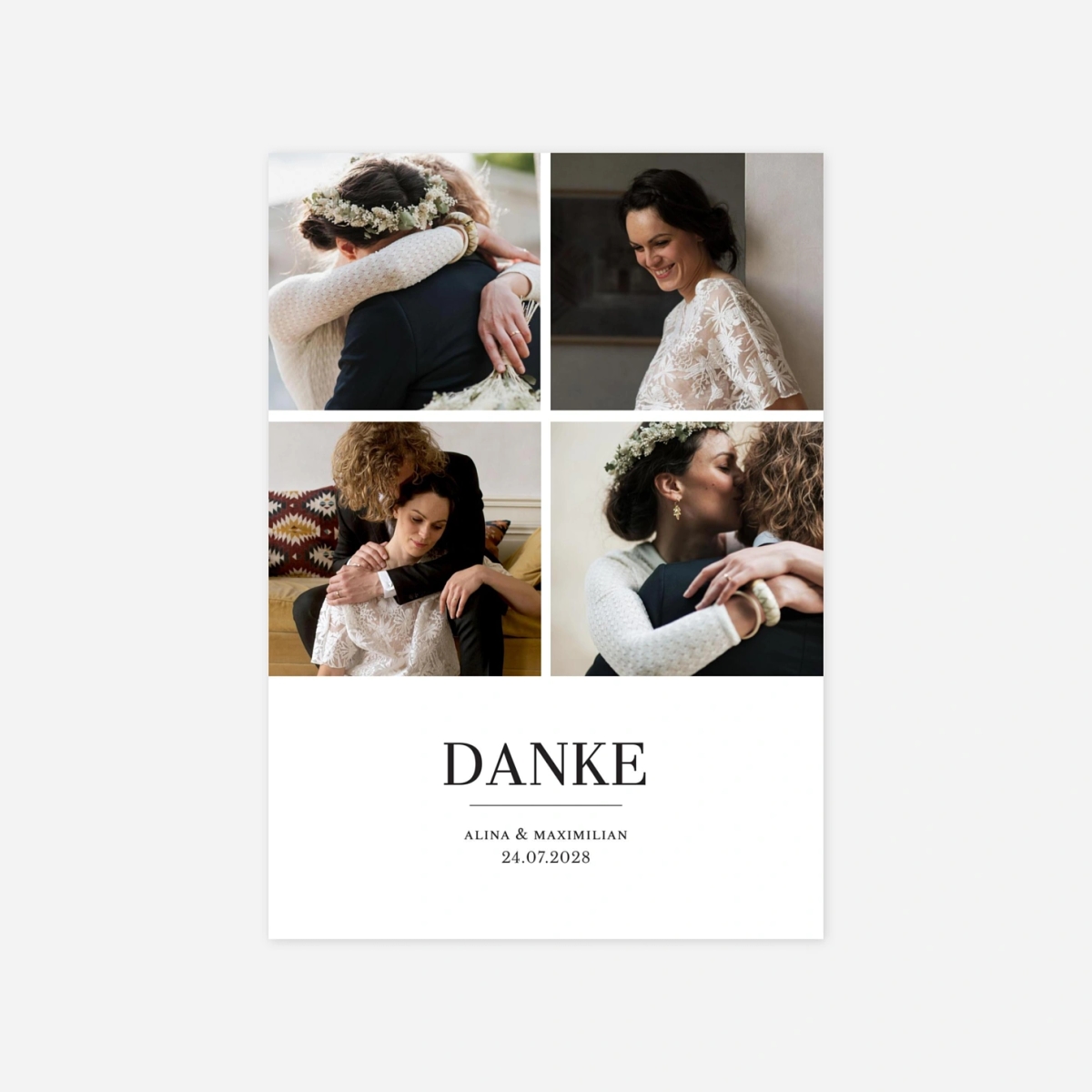 Dankeskarte Hochzeit Stilvoll Modern