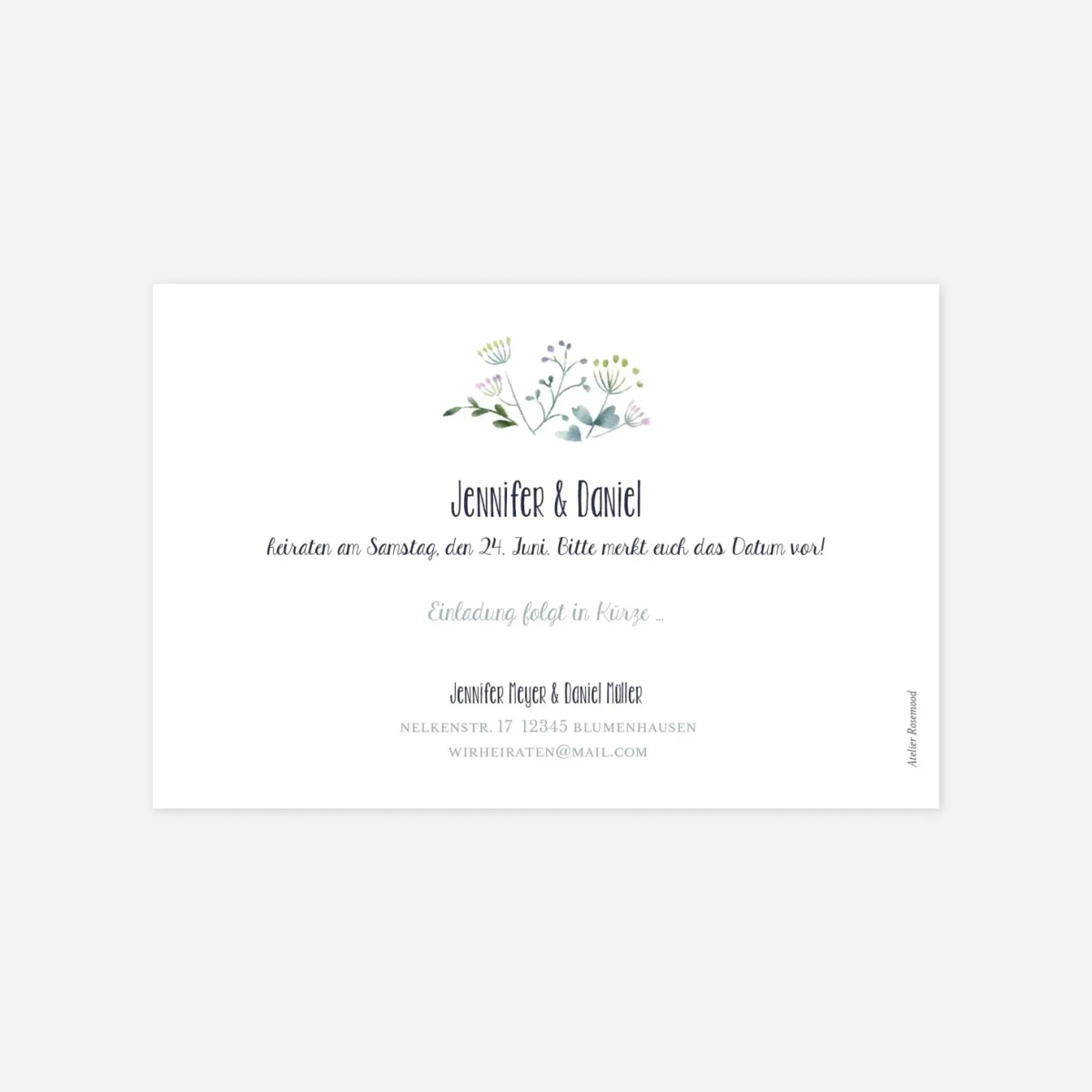 Save-the-Date Karte Wildblumen