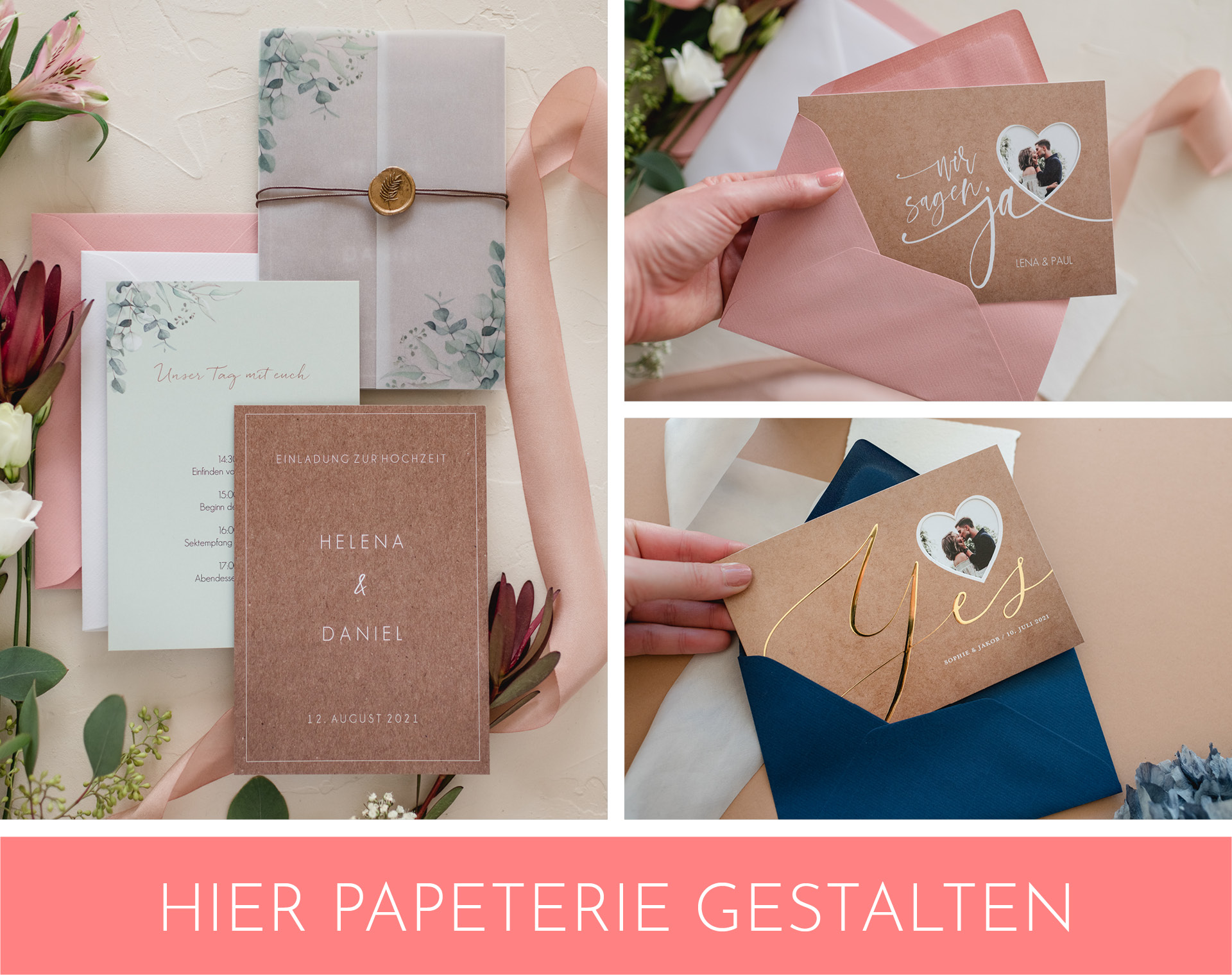 Papeterie, Hochzeitseinladung für Standesamt