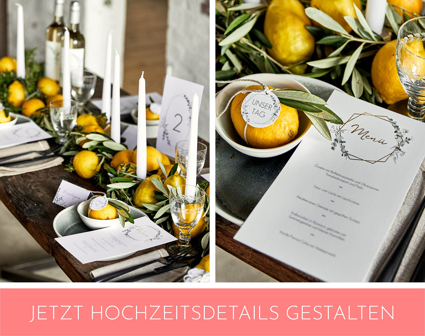 Checkliste Hochzeitsdeko Papeterie steht auf Boho Tischtafel